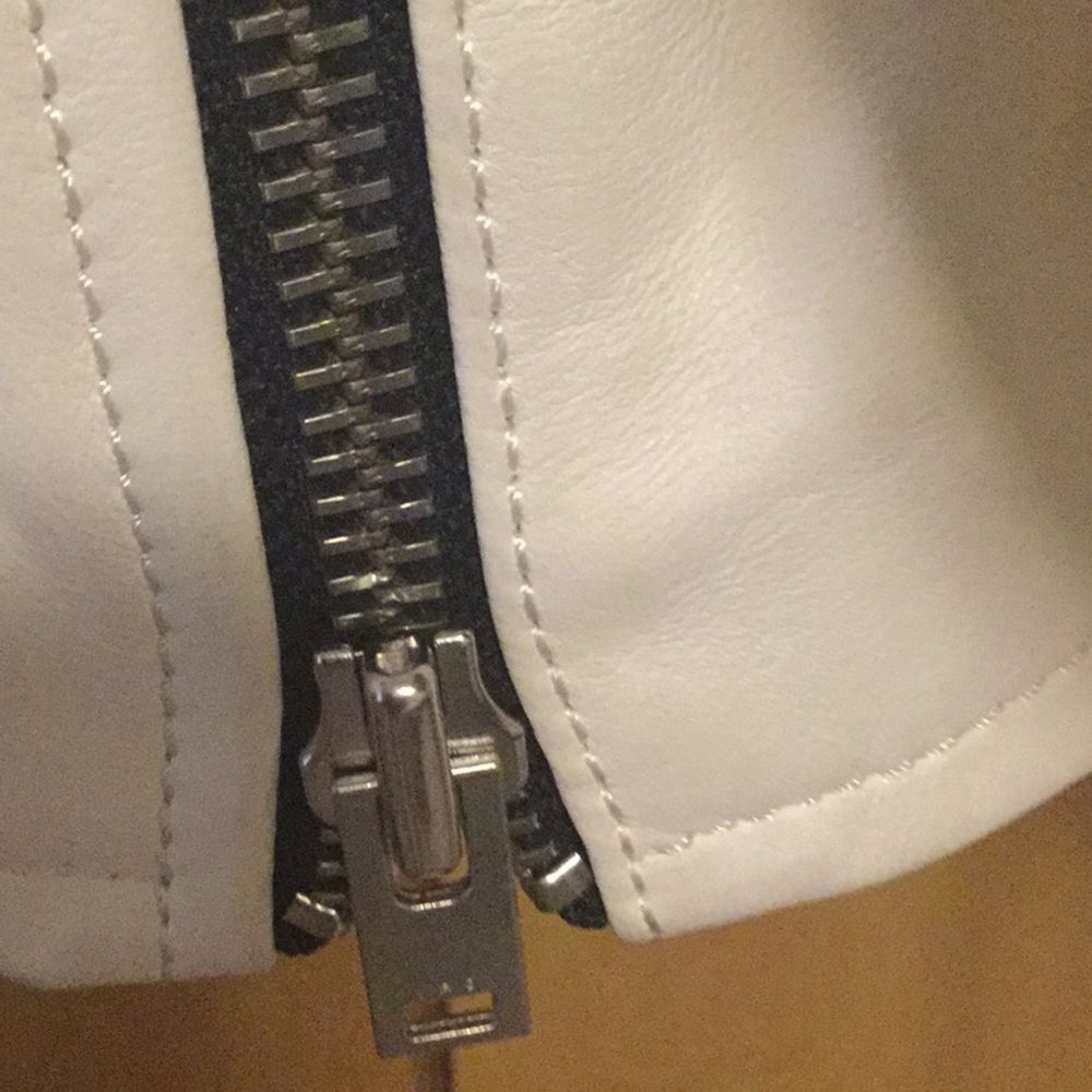 IRO White and Black Yulia Leather Jacket in Ecru - Picture 14 of 16